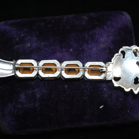 Large Antique/Vintage 1920s-30s Rhinestone Bouquet Comet Brooch - Picture 5 of 9